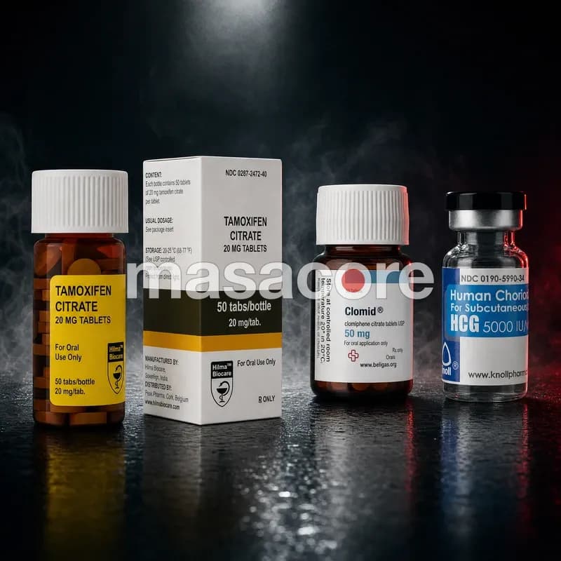 PCT Protocolo Completo Stack – Tamoxifeno 20mg + Clomifeno 50mg + HCG 5000 UI