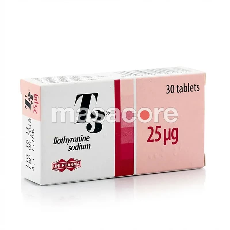 T3 25mcg/tab 30 tabletas de Uni-Pharma