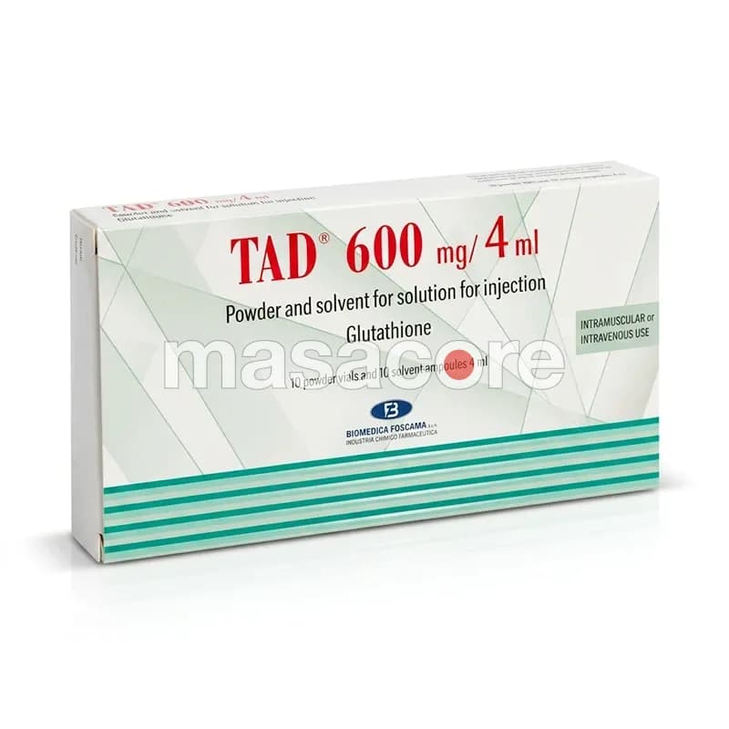 TAD 600 – Glutatión 600 mg/4 ml Solución Inyectable de Biomedica Foscama